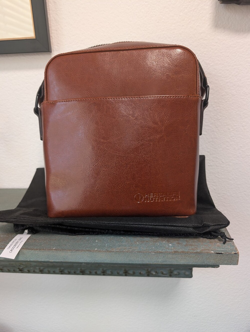New Herbalife Nutrition Crossbody Bag Brown Faux Leather Travel Distributor